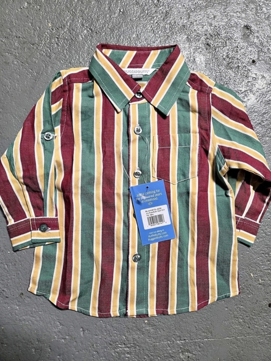 Ruggedbutts Other - RuggedButts Jolly Stripe Button Down Shirt Boys 12-18M NWT